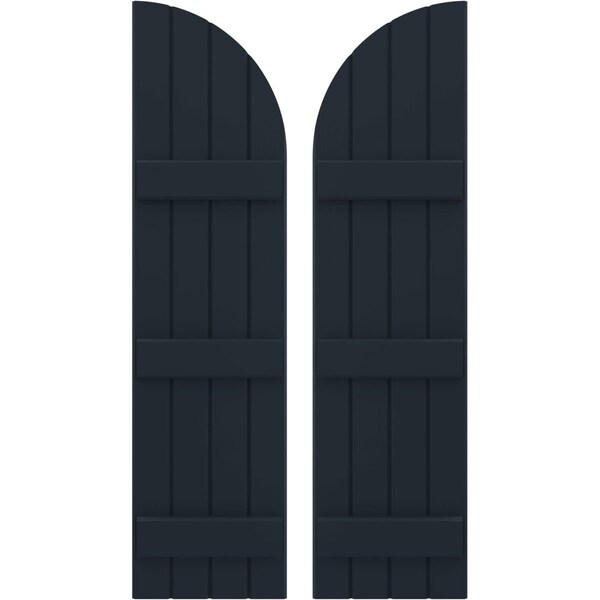 Ekena Millwork Americraft 4-Board (3 Batten) Wood Joined Board-n-Batten Shutters w/ Arch Top, ARW401BQ414X77OBH, PR ARW401BQ414X77OBH - main